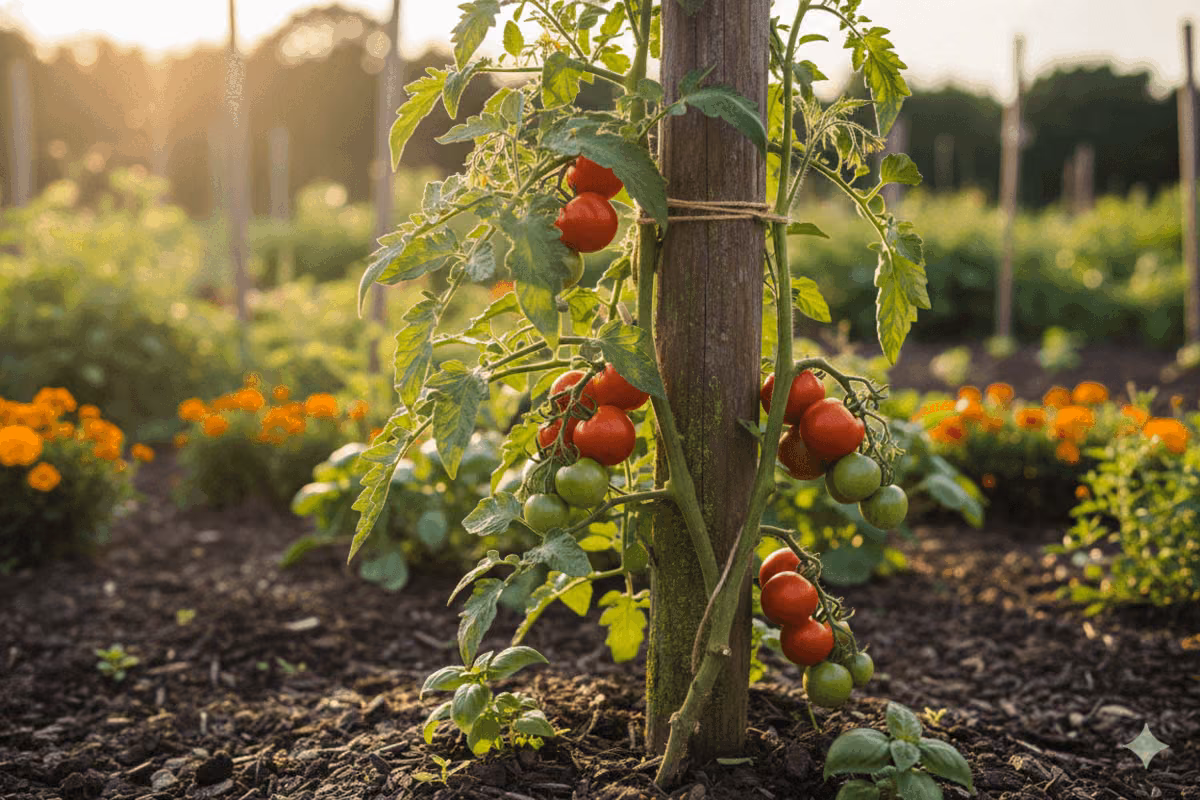 Staking Plants Early Saves More Work Later